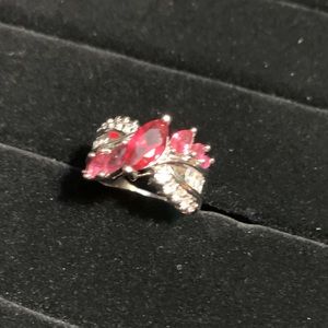 Sterling Silver Ring with Pink Stone